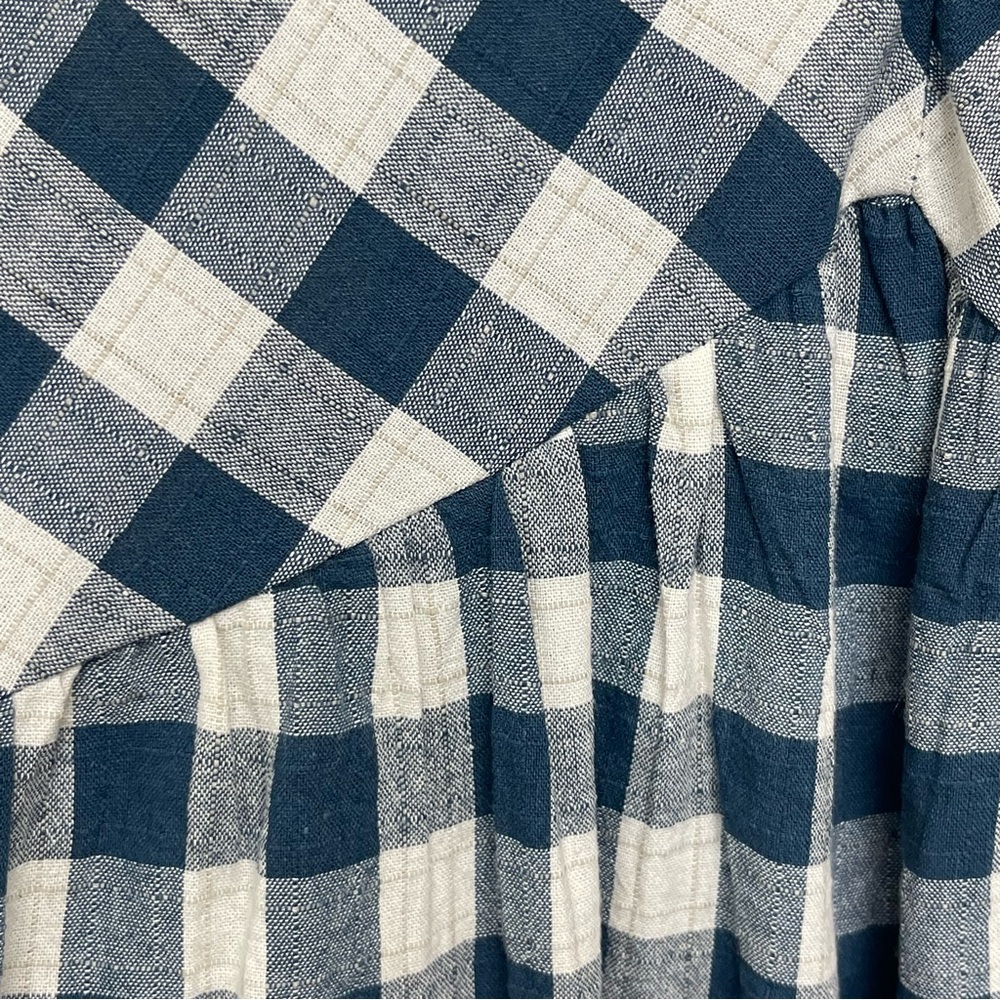 Entro Teal Gingham Plaid Top Ruffle Sleeves Women’s Size 2X NWT - Picture 4 of 6